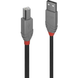 Lindy 36673 Καλώδιο USB-A Male 2.0 to USB-B Male 2m Black