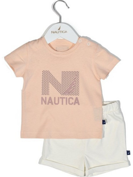 Nautica Des. 16 Βρεφικό Σετ για Αγόρι Καλοκαιρινό Σομόν Μπεζ
