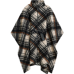 Desigual Γυναικεία Κάπα Μάλλινη Καρό Μπεζ 26WAIA15-9019
