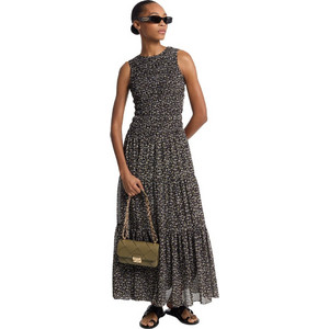 Michael Kors Midi Καλοκαιρινό Καθημερινό Φόρεμα Μαύρο MS582VFH81-340 Michael Kors Midi Καλοκαιρινό Καθημερινό Φόρεμα Μαύρο MS582VFH81-340