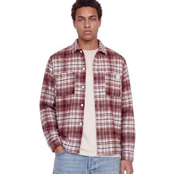Jack & Jones Ανδρικό Πουκάμισο Βαμβακερό Καρό Μακρυμάνικο Κανονική Γραμμή Μπορντό 12301093