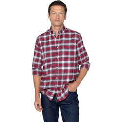 The Bostonians Copley Ανδρικό Πουκάμισο Flannel Καρό Regular Fit Button Down Μπορντό AACH8715