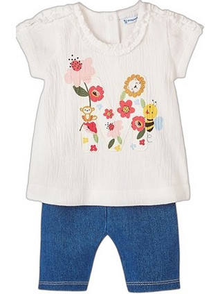 Mayoral Βρεφικό Σετ για Κορίτσι Καλοκαιρινό Μπεζ Royal Blue 22-01726-094