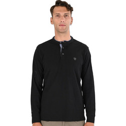 Double Ανδρική Μπλούζα Polo Μακρυμάνικη Μαύρη 262PS-3099