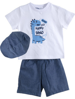 Babylon Βρεφικό Σετ για Αγόρι Καλοκαιρινό Λευκό Navy Μπλε 41515034