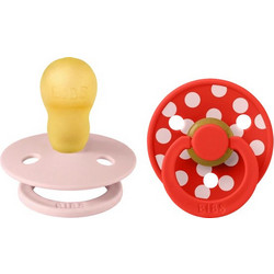 BIBS Studio Colour Πιπίλες Καουτσούκ 18-36m Polka Blossom Candy Apple 2τμχ