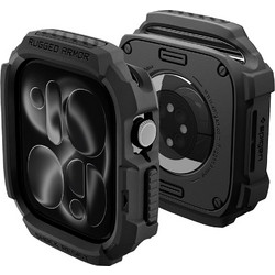 Spigen Rugged Armor Θήκη Σιλικόνης για Apple Watch 12 46mm Μαύρη