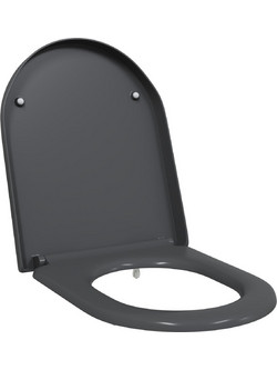 vidaXL Καπάκι Λεκάνης D-Shape Πλαστικό Ανθρακί 49x36cm 42002354