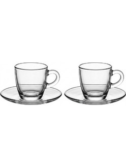 Bialetti Σετ Φλιτζάνια Espresso & Ελληνικού Καφέ Γυάλινα Διαφανή 60ml 2τμχ DCRAST0006