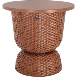 Handed By Twist Τραπεζάκι Σαλονιού Στρογγυλό Ξύλινο με Rattan Βάση Φ44xΥ44cm THB-FT00485
