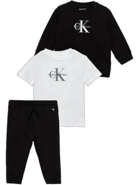 Calvin Klein Βρεφικό Σετ Φόρμας Καλοκαιρινό Μαύρο Λευκό IN0IN00336-BEH