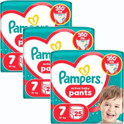 Pampers Active Baby Pants Πάνες Βρακάκι No7 15+kg 75τμχ