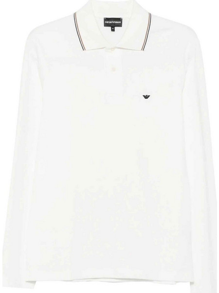 Emporio Armani Ανδρική Μπλούζα Polo Μακρυμάνικη Λευκή EM004608AF23090U0003