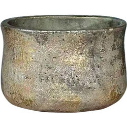 MarHome Κασπώ Πήλινο Καφέ Γκρι Χρυσό 19.5x13x13cm 06-26682