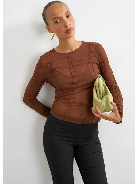 Topshop Γυναικείο Χειμερινό Top Καφέ 31002221