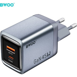 Bwoo CDA240 Φορτιστής χωρίς Καλώδιο με Θύρα USB-A & Θύρα USB-C 45W Quick Charge 3.0 & Power Delivery