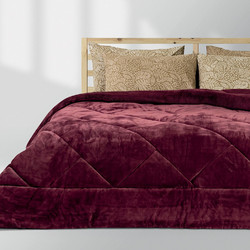 Lino Home Κουβερτοπάπλωμα Υπέρδιπλο 220x240 Erba Μπορντό 1200001996