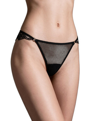 Milena By Paris Γυναικείο Sexy Brazil με Δαντέλα Μαύρο 8554