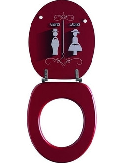 Wirquin Gent Ladies Καπάκι Λεκάνης Οβάλ Ξύλινο Κόκκινο 37.5x43cm 16454