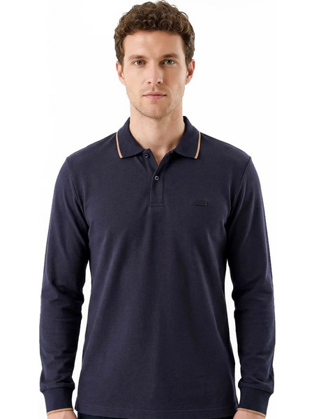 Paco & Co Ανδρική Μπλούζα Polo Μακρυμάνικη Navy Μπλε 2683004