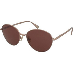 Max Mara MM0200 36S Ανδρικά Γυαλιά Ηλίου Οβάλ Μεταλλικά Χρυσά με Καφέ Φακό