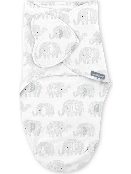Ingenuity SwaddleMe Monogram Collection Elephant Πάνα Φασκιώματος Λευκή 17261-053