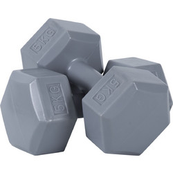 Amila 44536 Grey Σετ Βαράκια Εξάγωνα Πλαστικοποιημένα 2x5kg