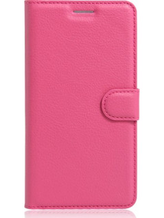 Δερμάτινη θήκη αναδιπλούμενη για Huawei P10 Lite ΡΟΖ (ΟΕΜ)