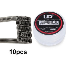 Προτυλιγμένο σύρμα UD Staggered fuse clapton coil SS316L 26GA+32GA*0.2Ω (10 σύρματα)