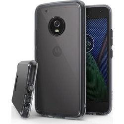 Ringke (Fusion) Διάφανη Θήκη Motorola Moto G5 Plus PC με TPU Bumper + Screen Protector - Smoke Black (10975)