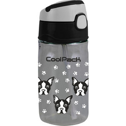 CoolPack Handy French Bulldogs Παιδικό Μπουκάλι Πλαστικό BPA Free με Καλαμάκι Γκρι 300ml