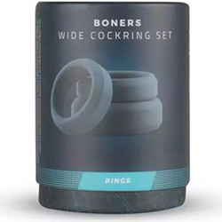 Boners Wide Cockring Σετ Ελαστικά Δαχτυλίδια Πέους Σιλικόνης Μαύρα 3τμχ