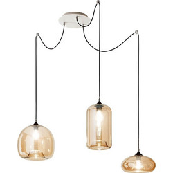 Fabas Luce Fiona Κρεμαστό Φωτιστικό Οροφής Τρίφωτο E27 Χρυσό 3496-47-125 Amber