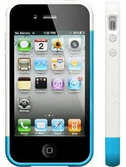 VOLTE-TEL ΘΗΚΗ IPHONE 4G/4S BUMPER 2 PCS+SCREEN PROTECTOR WHITE-LIGHT BLUE