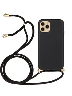 Θήκη Σιλικόνης TPU με Κορδόνι Ώμου για iPhone 11 Pro 5.8 inch - Μαύρο