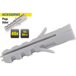 Ούπα πλαστικά σετ 40 τεμάχια διαστάσεων 10x50 mm, σε χρώμα γκρι, Kinzo 72048 - Kinzo