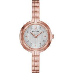 Bulova Rhapsody Γυναικείο Ρολόι με Ροζ Χρυσό Μεταλλικό Μπρασελέ 97P145