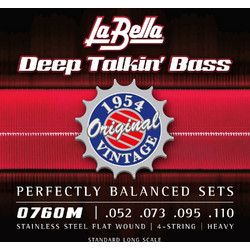 La Bella 0760M Deep Talkin' Bass 1954 Σετ 4 Χορδές Ηλεκτρικού Μπάσου Stainless Steel 52-110" Hard Tension