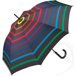 Happy Rain 41082-1 Αυτόματη Ομπρέλα Μπαστούνι Μαύρη-Πολύχρωμη