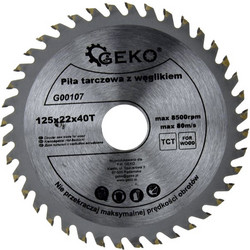 GEKO Δίσκος Κοπής Ξύλου για Γωνιακό Τροχό G00107 O125x22mm