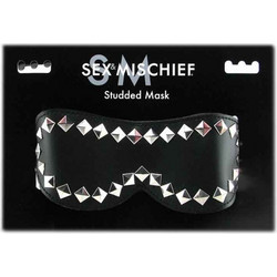 SEX & MISCHIEF STUDDED MASK. EYE MASK WITH STUDDED. BLACK