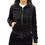 Juicy Couture Γυναικεία Ζακέτα Φούτερ Κοντή με Κουκούλα και Φερμουάρ Μαύρη JCAP176-101