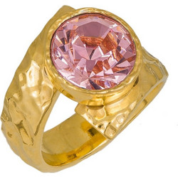 Επίχρυσο γυναικείο δαχτυλίδι 925 Pink ζιργκόν 036928 036928 Ασήμι