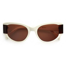 Kaleos Woodard 002 Γυναικεία Γυαλιά Ηλίου Cat Eye Κοκάλινα Λευκά με Καφέ Polarized Φακό