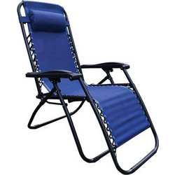 Woodwell Super Relax Ξαπλώστρα Πολυθρόνα Παραλίας Μεταλλική Πτυσσόμενη με Μαξιλάρι Μπλε Ε618,2
