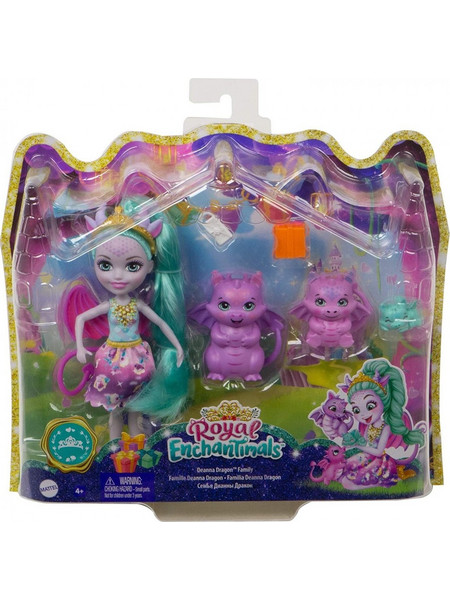 Mattel Enchantimals Royals Κούκλα & Οικογένεια Δράκοι