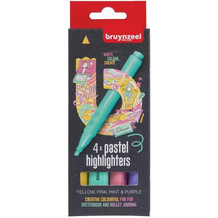Μαρκαδόροι φωσφορούχοι Bruynzeel College pastel σετ 4τμχ