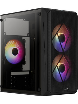 Aerocool CS-107 V2 Gaming Mini Tower Κουτί Υπολογιστή RGB με Πλαϊνό Παράθυρο