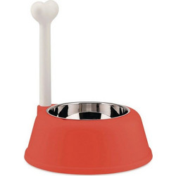 Δοχείο Φαγητού Σκύλου Lupita AMMI02 RO 1500ml Φ32cmx37cm Silver-Red Alessi