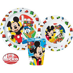 Stor Mickey Cool Summer Βρεφικό Σετ Φαγητού Μπλε Λευκό 3τμχ